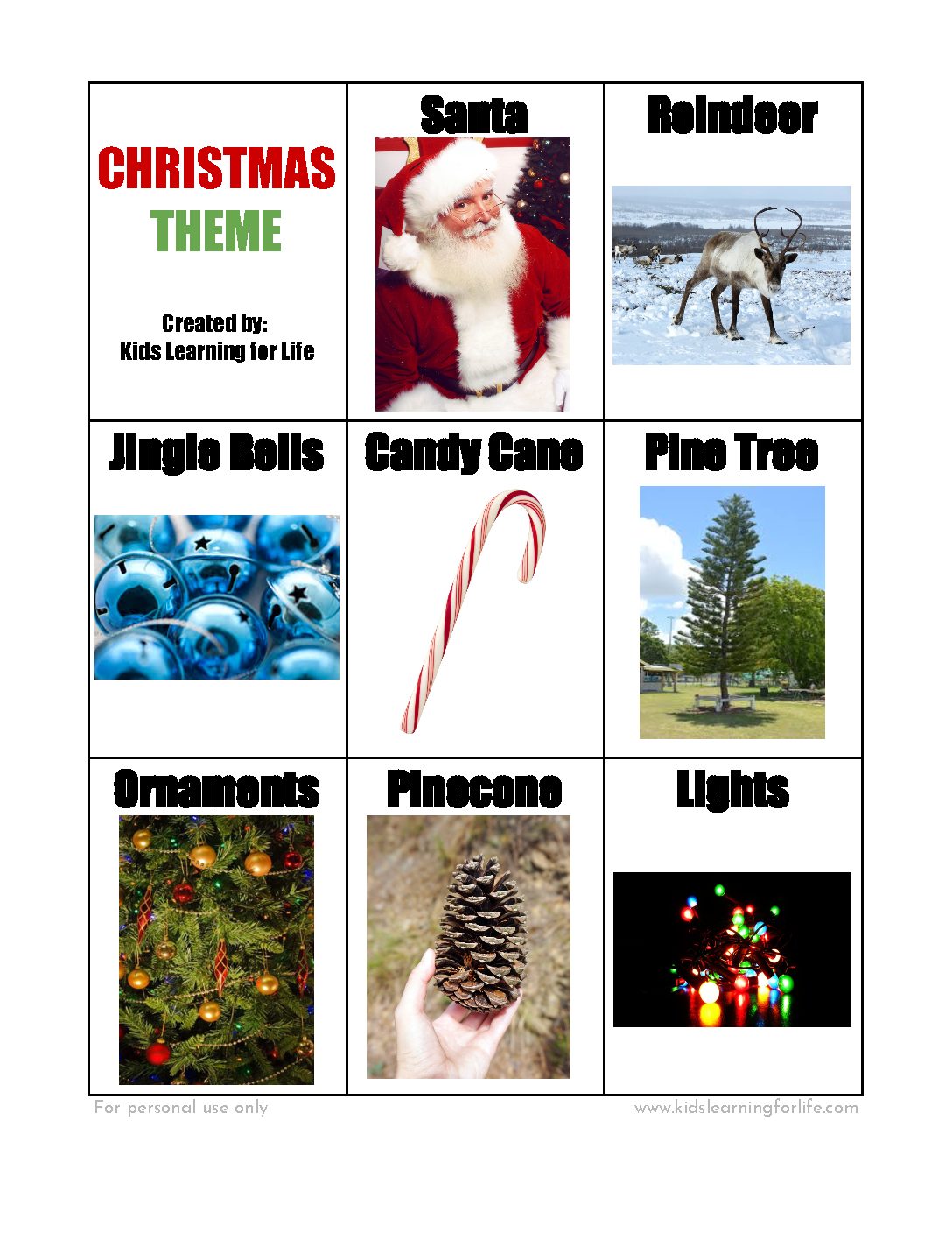 9 letter words christmas theme